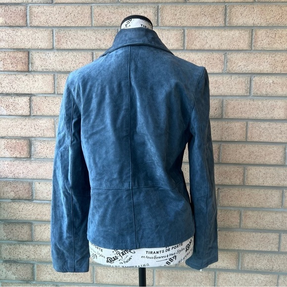Vintage Blue 100% Leather suede jacket - Picture 8 of 8